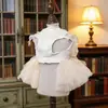 Falda para Mascota Vestido de Gasa Estilo Primavera y Verano para Perros Bichón, Teddy, Pomerania y Gatos, Vestido de Novia Dorado Ropa Estilo Princesa