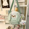 Lindo Bolso de Tela Pequeño de Dibujos Animados para Niña Bolso de Hombro Cruzado para Teléfono Móvil de Estilo Fresco Pequeño para Estudiante con Orejas Grandes para Mujer