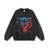 Camisola com capuz de estampa de leopardo escuro de rua europeia e americana para homens e mulheres pesadamente lavada desgastada hip hop jaqueta casual na moda