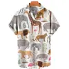 Camisa de Moda Europea y Americana Transfronteriza para Hombre Estilo Nuevo Estampado Digital 3D Hawaiana Casual de Manga Corta Cárdigan Superior
