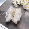 Pinza para Cabello con Moño Floral de Organza, Herramienta de Fijación para Pasador, Plegado, Accesorio para el Cabello Simple y Elegante que No Daña el Cabello