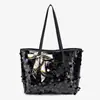 Bolsa de ombro/axila grande com lantejoulas da moda e versátil para mulheres, bolsa tote nova moda verão 2026, bolsa feminina transfronteiriça