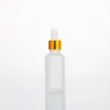 Botella gotero de vidrio esmerilado de punto 10 ml Botella de aceite esencial de hombro redondo Botella vacía pequeña Botella sellada para líquido de esencia