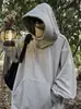 Sudadera con capucha de estilo americano para hombre, de cuello alto, a la moda, para primavera y otoño, diseño funcional de hip-hop, corte holgado, transfronteriza