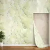 Pegatinas de pared autoadhesivas IXPE transfronterizas, patrón de mármol verde claro, rollo de renovación de papel tapiz brillante, al por mayor