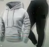 Conjunto de Sudadera con Capucha Liso Deportivo de Moda Nueva Primavera y Otoño Europeo y Americano Cruzado en Stock para Hombre Suelto Casual