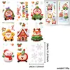 Decoraciones navideñas, Papá Noel, árbol de Navidad, copo de nieve, pegatinas electrostáticas para vidrio, decoraciones para escaparates, pegatinas de ventana de dibujos animados