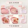 Tigela de Limpeza para Pincéis de Maquiagem de Silicone Ferramenta de Limpeza Conjunto de Três Peças Beauty Egg Base Líquida Esponja de Ar Líquido de Limpeza Cesta de Secagem Bolso