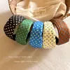Diadema Retro de Lunares de Colores de Ala Ancha para Mujer, Diadema de Esponja Alta, Pinza para el Cabello Versátil, Accesorio para el Cabello que Adelgaza el Rostro