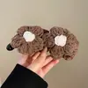 Pinza de Plátano Flor de Lana Pinza Vertical Pasador para Mujer 2025 Nuevo Elegante Tocado para Cabello Semirrecogido Pinza para el Cabello en la Parte Posterior de la Cabeza