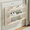 Zapatero detrás de la puerta, gabinete de zapatillas multicapa para la pared del baño, no requiere taladro, organizador de zapatos de pared para uso doméstico, perfecto para la entrada
