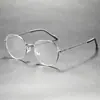 Gafas Planas de Diseño Artístico Retro con Marco Metálico Delgado, Gafas Planas Redondas de Moda y Versátiles Ultraligeras para Viajar Wm69161