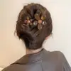 Pinza para el pelo de flor de punto de felpa de alta gama para otoño e invierno, pasador no irritante para la parte trasera de la cabeza, pinza de garra