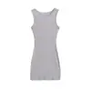 Vestido de Punto Acanalado sin Mangas de Cuello Redondo, Chica Atractiva Pura, Nuevo Estilo de Verano, Elegante Ajustado, Vestido Corto Bodycon Petite