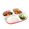 Plato de Cena de Melamina de Cuatro Compartimentos, Charola de Almuerzo Dividida, Vajilla Comercial, Cafetería Escolar, Charola de Comida Específica de Fábrica, Plástico