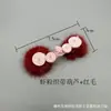 Flor de sapato Guofeng Sapatos femininos Hanfu Flor de pérola Botas de neve Flor de pelúcia Fivela Acessórios Roupa de Ano Novo Cheongsam Estilo chinês Acessórios para sapatos de tecido
