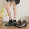 Estilo de Moda Nuevo de Primavera Zapatos de Cuero que Aumentan la Altura con Tacón de 9 cm, Hebilla Punta Fina, Estilo Coreano, Zapatos de Salón Negros Elegantes de Corte Profundo para Mujer
