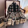 Bufanda Retro de Imitación Cachemir con Estampado Doble Cara Transfronteriza para Mujer en Otoño e Invierno, Chal de Viaje Cálido y Espeso