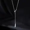Colar Quadrado Gota d'Água Feminino Prata Esterlina S925 2025 Novo Estilo Quente Luxo Acessível Design de Nicho Corrente de Clavícula de Alta Qualidade