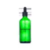 Botella de aceite esencial azul oscuro verde marrón de 30 ml botella vacía gotero de vidrio esencia ácido hialurónico cosmético rellenado