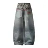Pantalones de Mezclilla Anchos para Hombre con Estampado de Leopardo Patchwork y Cintura Doble, Tendencia Hip-Hop Estampado 3D Personalidad de Nicho Pantalones Largos de Dos Piezas Falsos