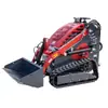 Cargador de orugas de ingeniería italiana exportado, Minicargador hidráulico de carga frontal, Cargador compacto de dirección deslizante doméstico alimentado por combustible