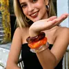 Pulsera geométrica de color carey estilo ins transfronterizo europeo y americano, diseño de nicho para mujer, pulsera acrílica vintage de alta gama