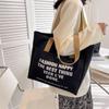 2022 nueva bolsa de lona bandolera de hombro de gran capacidad versátil letra moda casual estudiante bolsa tote