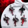 Accesorios de Estilo Oscuro Estilo Europeo y Americano Mariposa Negra Pistola Cruz de Rosa Colgante Pulsera de Cuentas DIY Collar
