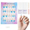 24 Peças de Unhas Postiças Usáveis para Adultos Produtos Acabados Transfronteiriços Patches de Manicure de Alta Qualidade Manicure Amêndoa Removível Atacado