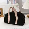 Amazon Transfronterizo Color Sólido Simple Multifuncional Terciopelo Bolso Tote Pequeño Estuche para Lápices Gran Capacidad Pana Resistente a Manchas Bolsa de Almacenamiento