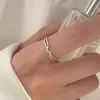 Corea del Sur Dongdaemun Anillo Sencillo de Plata de Ley 925 Anillo Abierto Viento Frío Dedo Índice de Mujer No Puedo Dejarlo Anillo de Cola de Color Joyería
