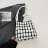 Bolso de Hombro/Axila a Cuadros de Estilo Coreano, de Aspecto de Alta Calidad, Sencillo y Elegante para Mujer, Nuevo Estilo 2026, Bolso Tote de Moda