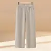 Pantalones mom de pierna recta, elegantes y de alta gama, pantalones de pierna ancha de cachemira sintética, nueva colección otoño/invierno, pantalones para mujeres de mediana edad y mayores, tiro alto, pantalones versátiles para mujer