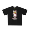 Camiseta de Manga Corta de Verano Hellokitty25 Estilo Nuevo Estampado de Letras Milo Corte Holgado para Hombres y Mujeres Parejas