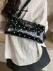 Bolso de Hombro y Axila de Punto de Lunares de Alta Gama Estilo Coreano Transfronterizo para Mujer 2026 Primavera Nuevo Bolso Cilindro Simple de Moda