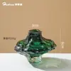 Florero de Cristal de Cristal de Valle Estilo Lujo Ligero Decoración para Sala de Estar, Recipiente para Arreglo Floral Cultivado en Agua de Planta Verde Artificial