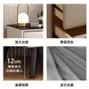 Mesita de noche de madera maciza y chapa de piedra, diseño moderno y minimalista, adecuada para apartamentos pequeños, con cajones para almacenamiento