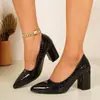 Comercio electrónico transfronterizo, talla grande, colección nueva otoño 2026, elegantes, punta fina, tacón grueso, pala baja, tacones altos