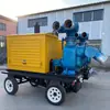 Bomba autocebante móvil para aguas residuales riego agrícola gran caudal camión bomba diésel para control de inundaciones y alivio de sequías camión bomba móvil de drenaje