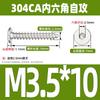 Acero inoxidable 304 CA tornillo autorroscante de cabeza plana cabeza delgada cabeza grande hexágono tornillo autorroscante M2M3M4M5M6