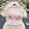 Europa y Estados Unidos jersey de cuello semi-alto para todas las ocasiones, nuevo, para mujer, malla sexy pura con costuras, top ajustado para mujer, verano