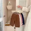 Pantalones de pana retro estilo coreano para niños con felpa adicional Otoño Invierno Bebé Sueltos Rectos Engrosados Cálidos Casuales Ropa para Niños