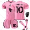 2425 Novo Miami Cidade Natal Rosa Não. Conjunto de Uniforme de Futebol do Messi 10 9 Camisa Schis com Meias