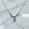 Colar Zircônia Brilhante para Mulheres Prata Pura S999 Estilo Francês Leve Corrente Pequena para Clavícula Joia Versátil da Moda Atacado Presente