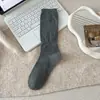 Meias de trigo com estampa escura outonal, meias femininas de malha vazada até a panturrilha, cor sólida, versáteis, perfeitas para sandálias Birkenstock, meias folgadas da moda e casuais