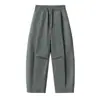Yidao Vintage 2026 Primavera Novo Japonês Retrô Simples Cor Sólida Solto Casual Cintura Elástica Cordão Calças Longas para Homens