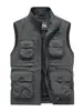 Chal para Primavera y Otoño 2025 Nuevo Estilo Multibolsillo Exterior Casual Versátil Talla Grande para Hombre Cuello Alto Logo Ropa de Trabajo Ropa Interior