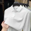 Camisa polo de manga larga de algodón de fibra larga de Xinjiang de alta calidad para hombre, nueva colección de otoño 2026, camiseta casual de piqué de algodón puro para hombre