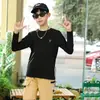 Camisetas de Manga Larga para Niños para Primavera y Otoño, Camisetas Interiores para Adolescentes, Tops de Algodón Puro para Niños, Camisetas Blancas para Niños Pequeños de Talla Mediana